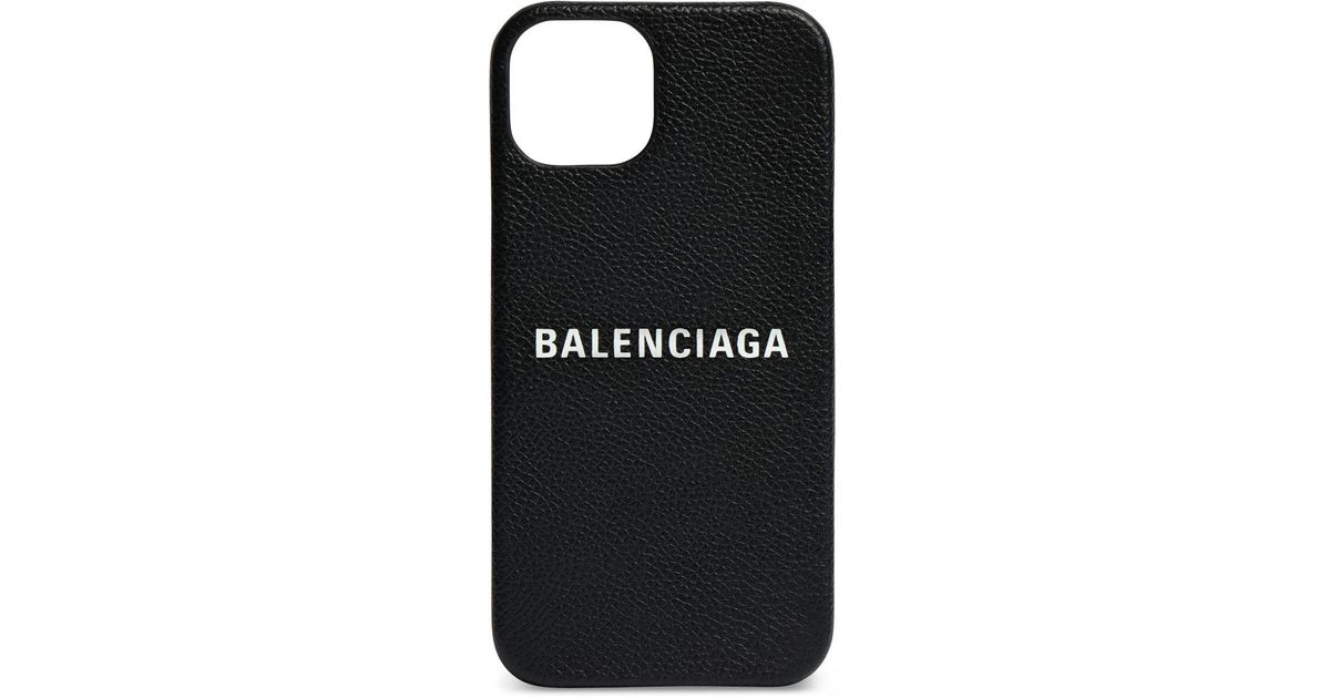 Balenciaga Cash Leather Iphone 13 Case in Black for Men Lyst