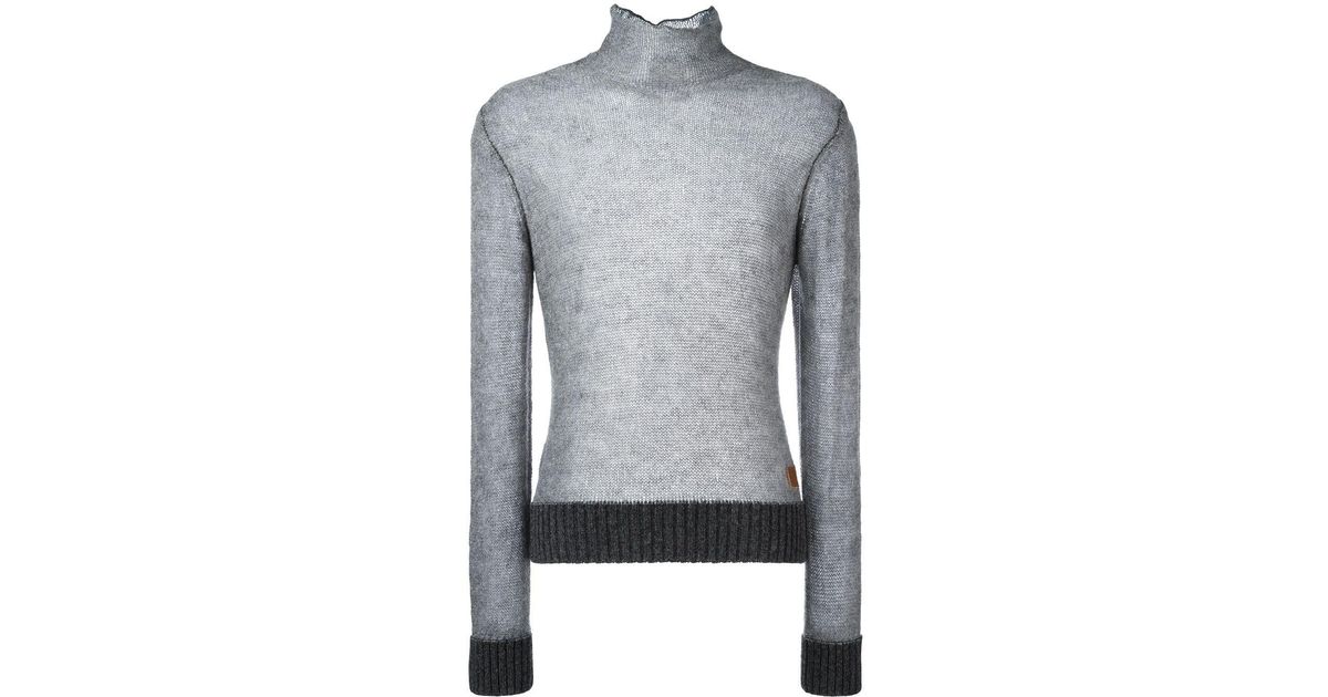 mens grey roll neck sweater