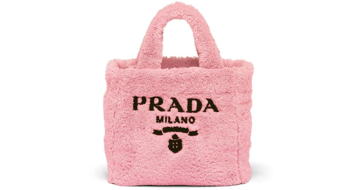 Prada Small Terry Tote Bag in Pink
