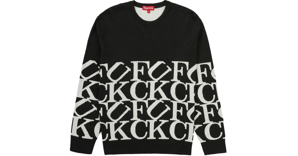 Supreme Fuck All Sweater in Black for Men | Lyst