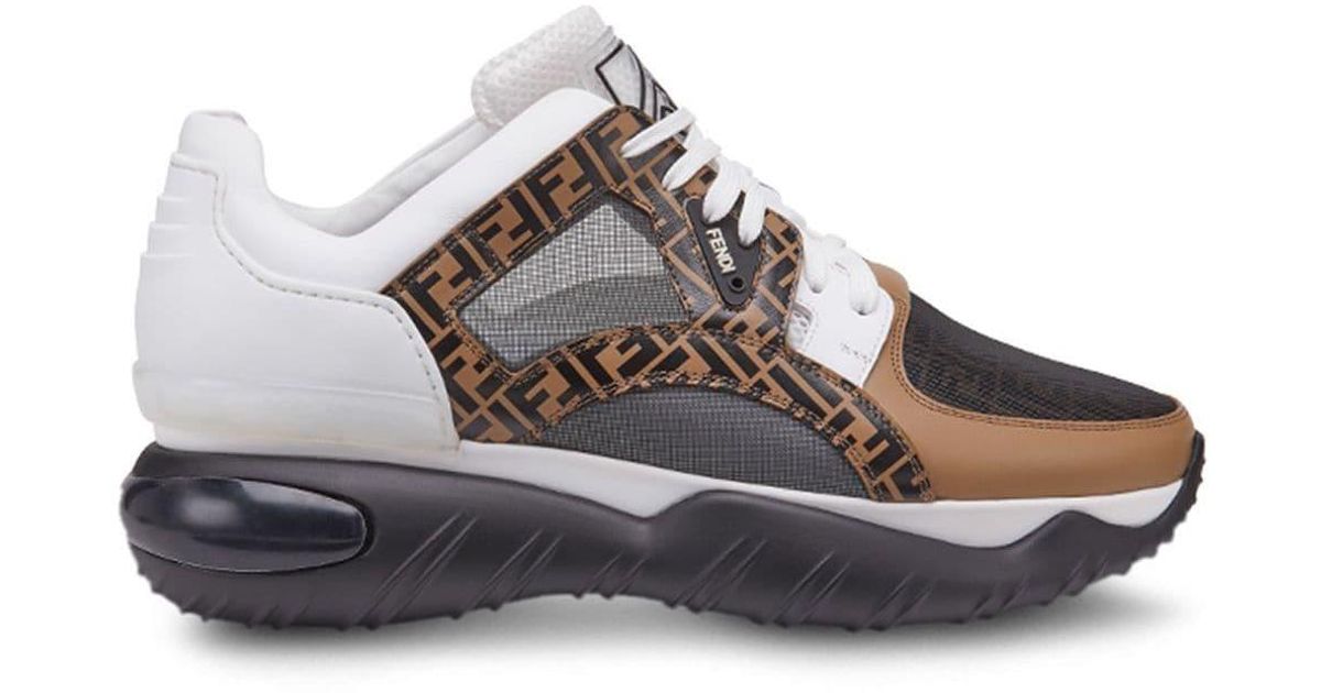 Fendi Leather Chunky Monogram Runner Sneakers in Brown for Men - Save ...