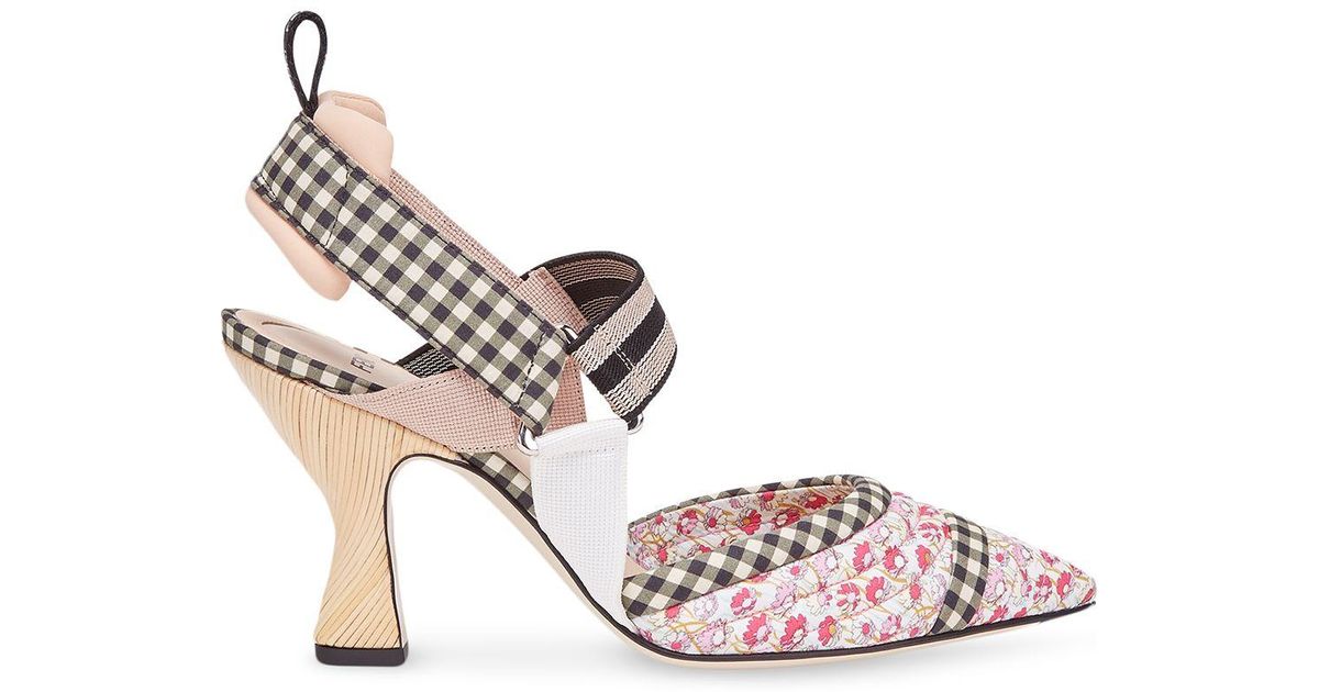 Fendi Colibri Leather Slingback Pumps in Pink - Lyst