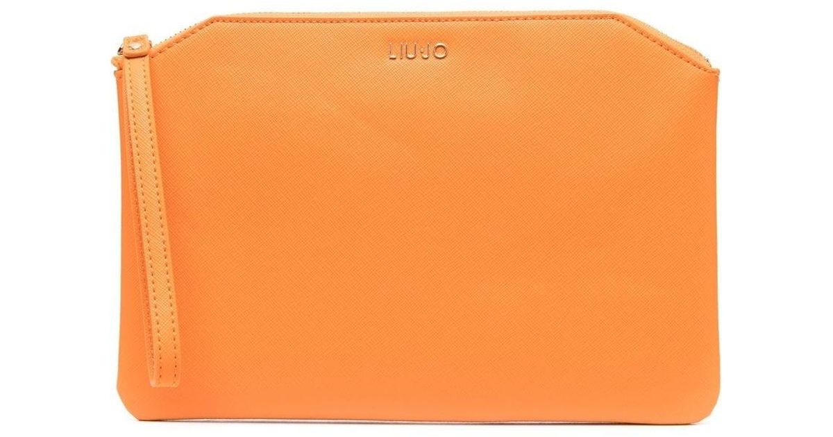 Liu Jo Logo-lettering Clutch Bag in Orange | Lyst