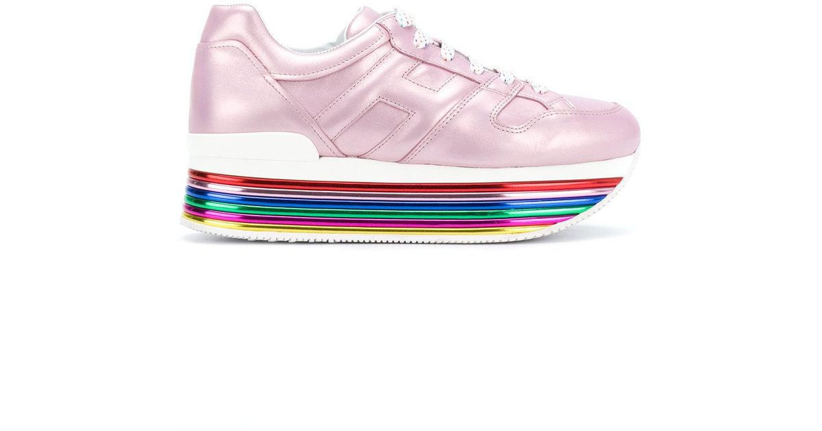 hogan rainbow platform sneakers