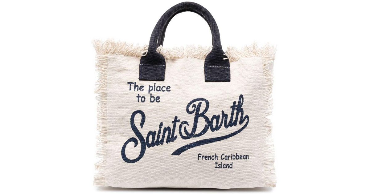 Mc2 Saint Barth Logo-print Cotton Beach Bag | Lyst