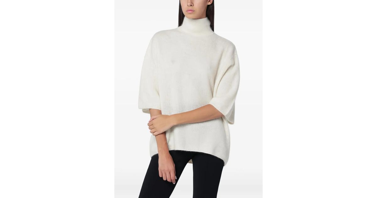 Mark Kenly Domino Tan High-Neck Open-Back Sweater in Natural Mark Kenly Domino Tan High-Neck Open-Back Sweater in Natural