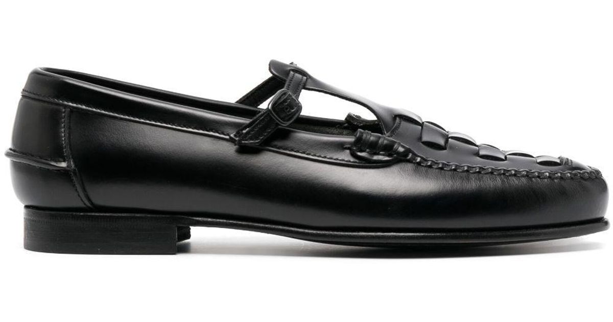 Hereu Maqueda Interwoven Leather Loafers in Black Lyst
