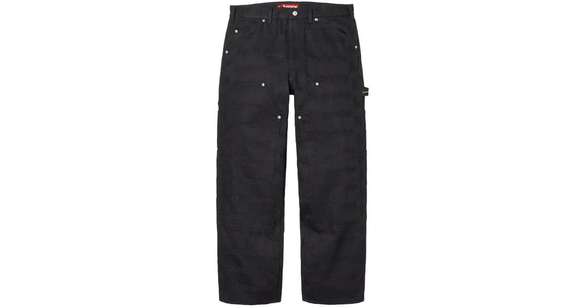 Supreme Logo-Jacquard Double-Knee Jeans in Black for Men | Lyst