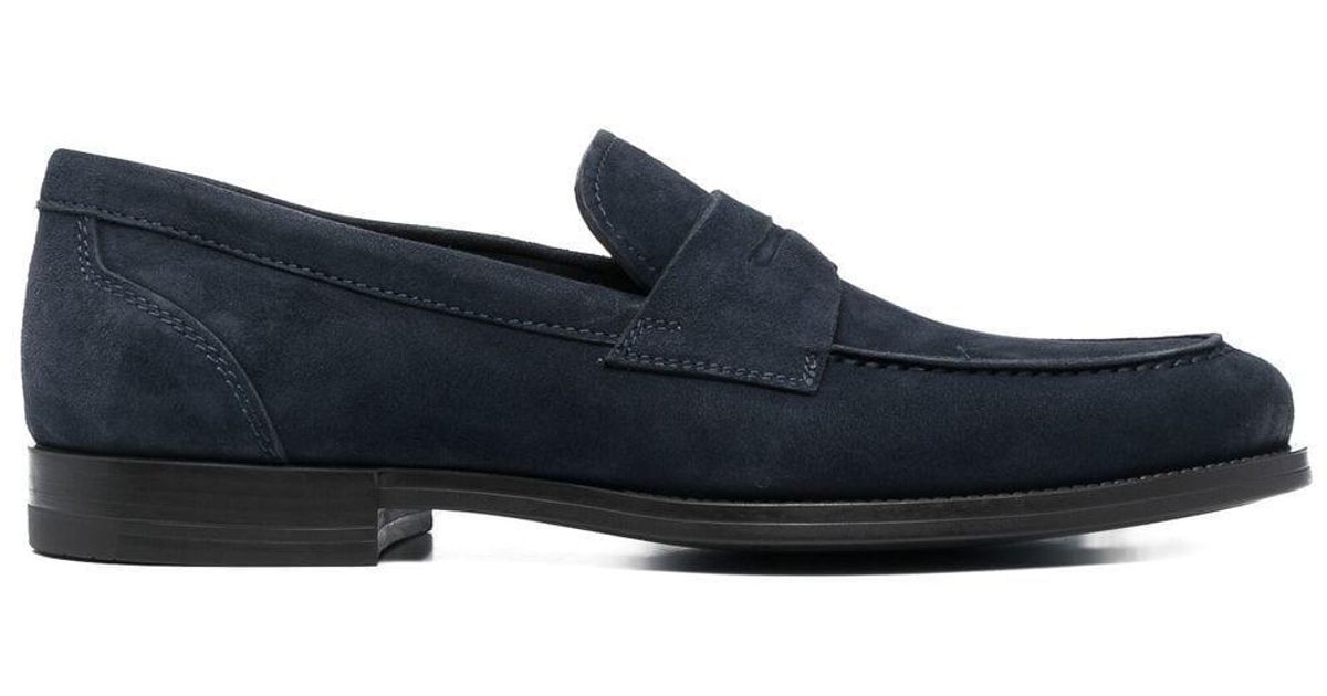 Santoni Diplomat Slip-on Loafers in Blue for Men | Lyst