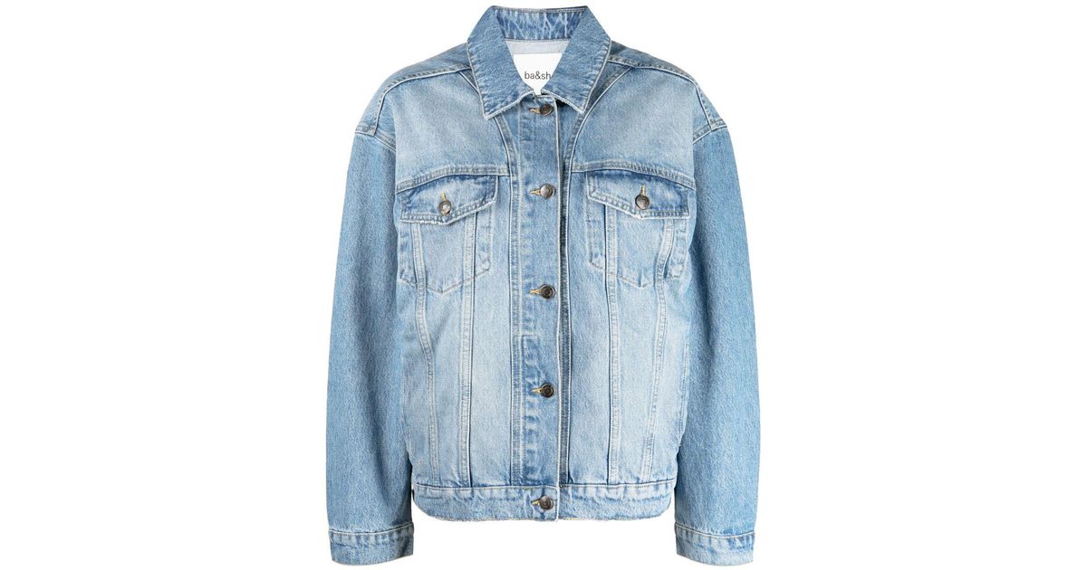Ba&sh Loosefit Denim Jacket in Blue Lyst