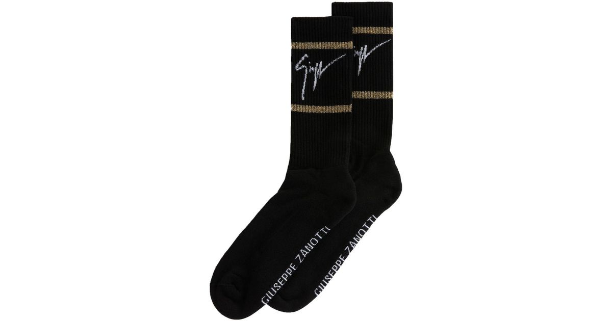 Giuseppe Zanotti Logo-jacquard Rib-knit Socks in Black for Men | Lyst