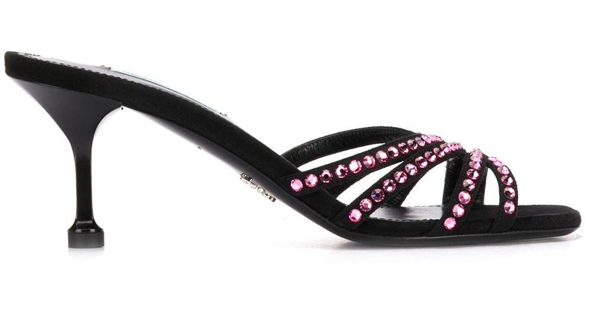prada crystal embellished sandals
