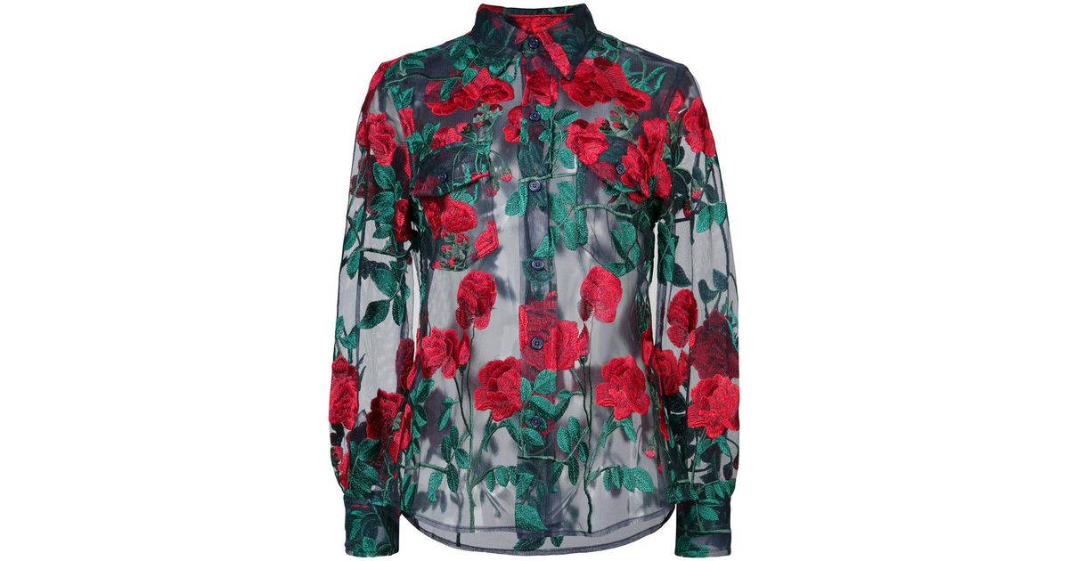 sheer rose shirt