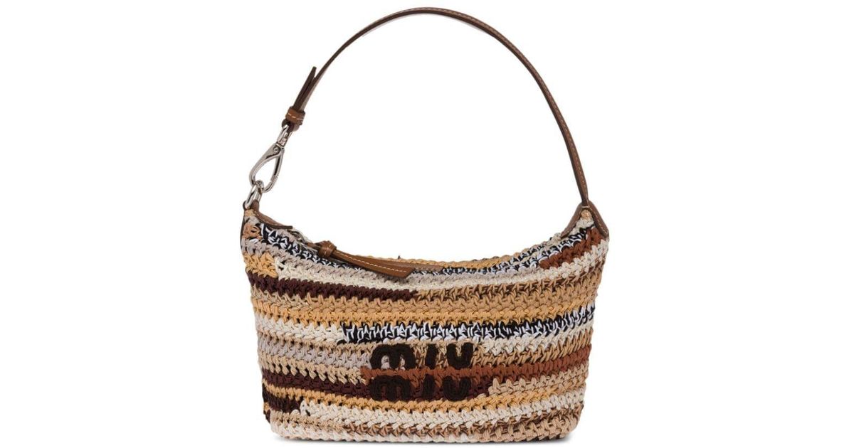Miu Miu Colour-block Crochet Mini Bag in Metallic | Lyst