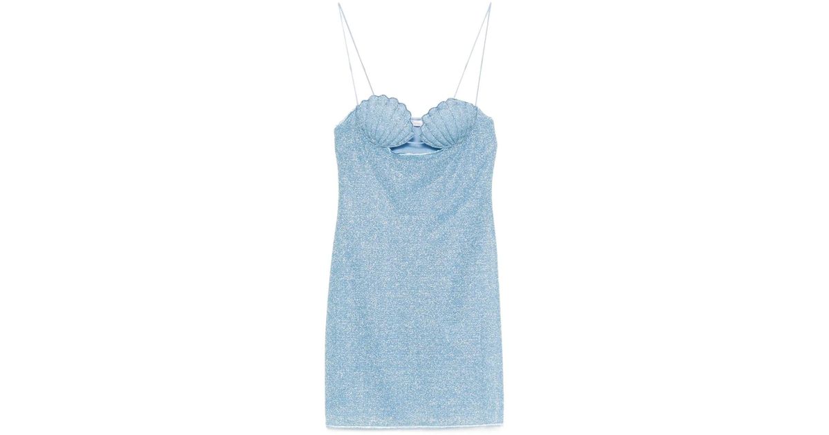 Oséree Lumière Shell Mini Dress in Blue | Lyst
