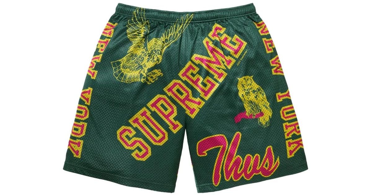Short Varsity En Mesh Supreme pour homme en coloris Vert | Lyst
