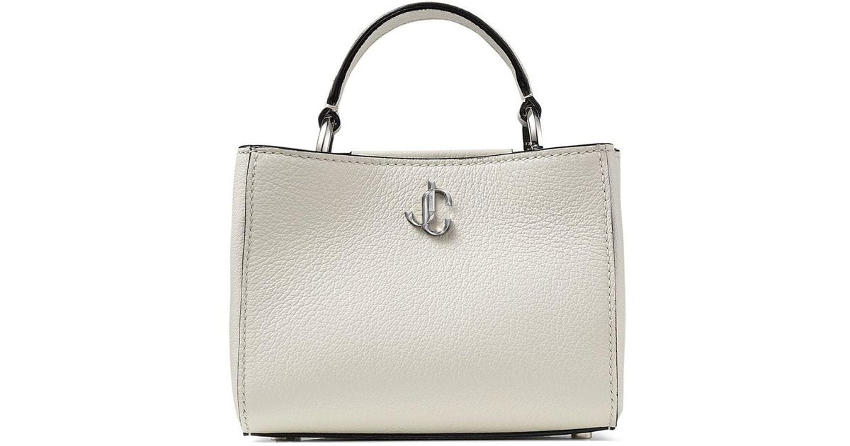 Jimmy Choo Leather Varenne Top-handle Mini Tote Bag in White 