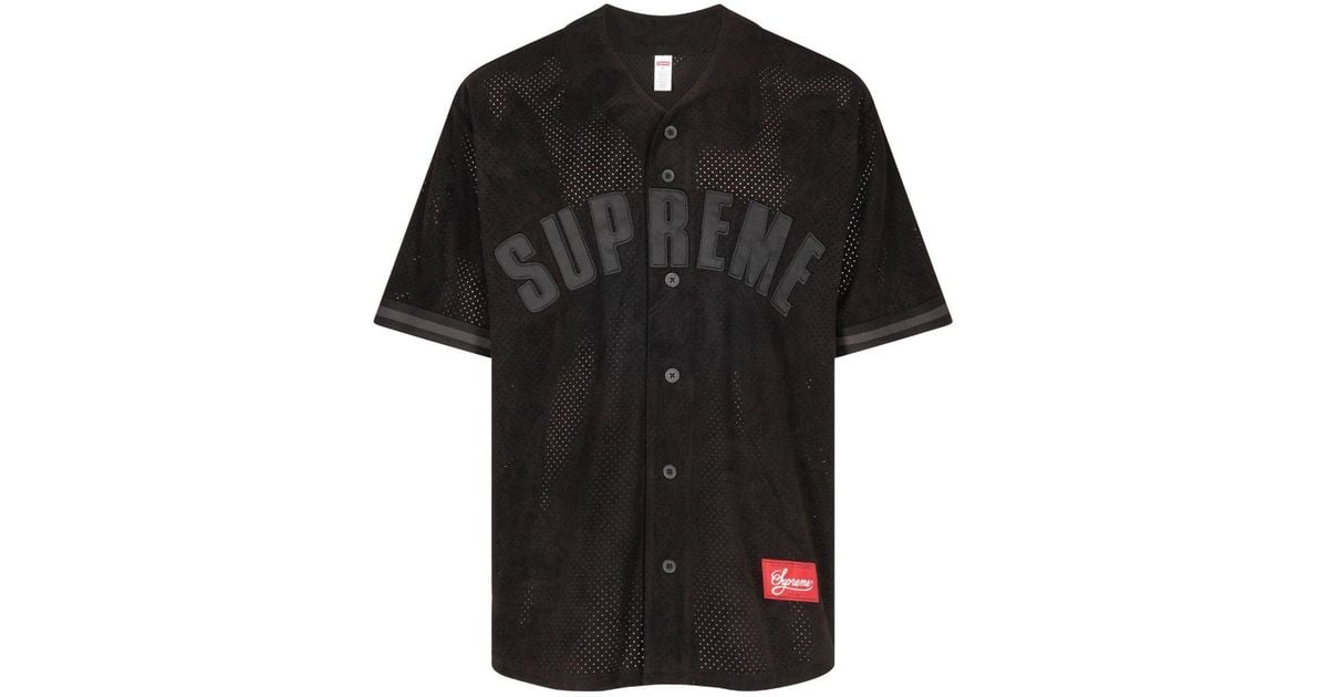 Supreme Ultrasuede Mesh Baseball Jersey in Black | Lyst Supreme Ultrasuede Mesh Baseball Jersey in Black | Lyst