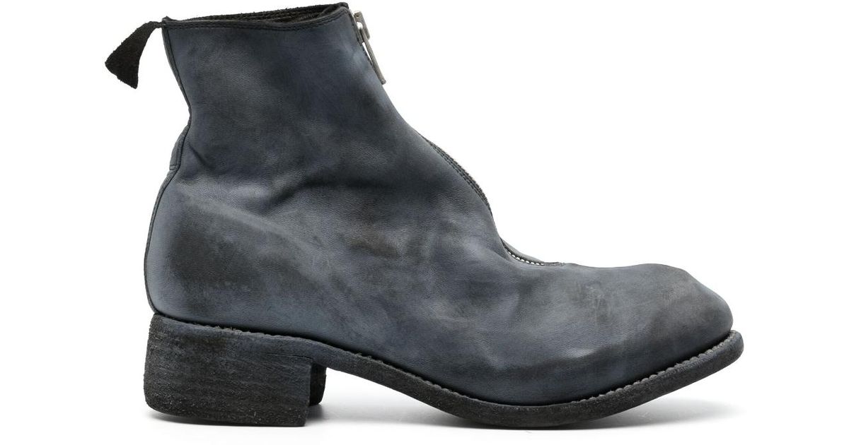 Guidi Zip-up Round-toe Leather Boots in Black for Men | Lyst