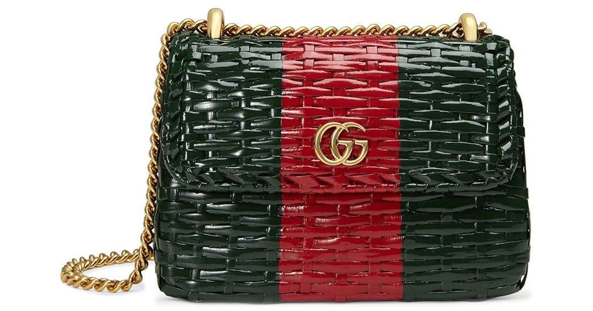 Gucci Web Wicker Mini Shoulder Bag in Green - Save 20% - Lyst