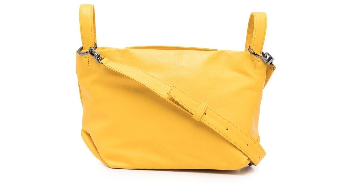 Damen Taschen Tote Taschen Orciani Leder Handtasche aus strukturiertem Leder in Gelb 