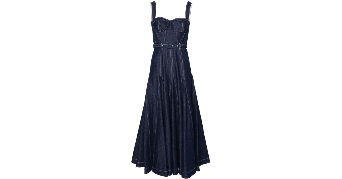Huishan Zhang Huang Midi Denim Dress in Blue | Lyst