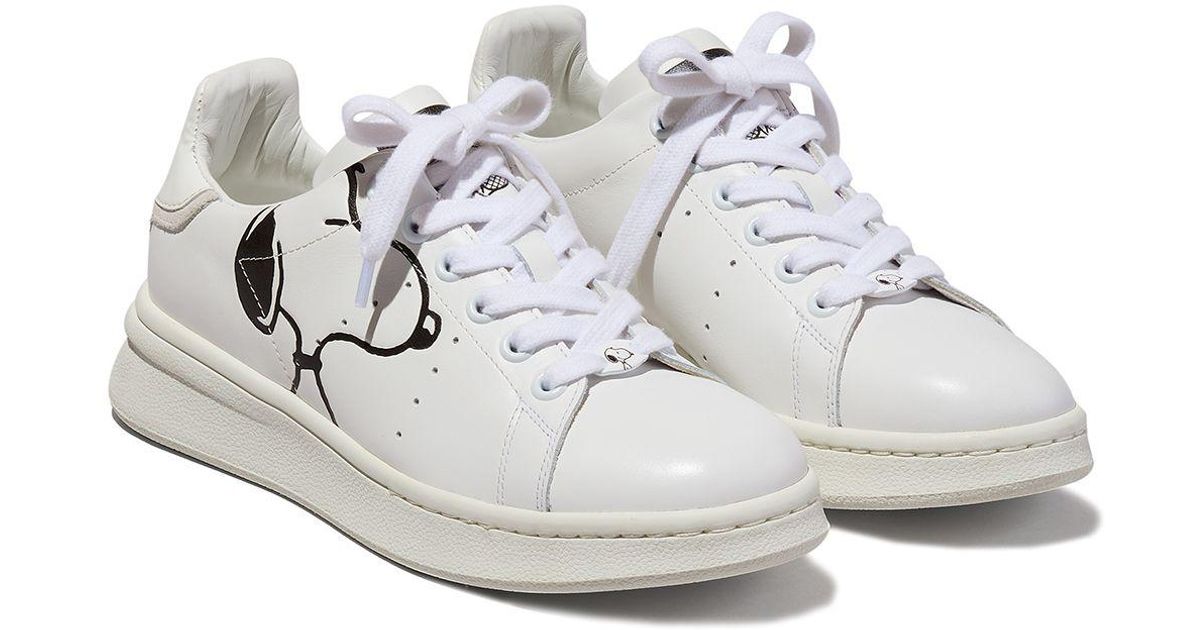 Marc Jacobs Leer X Peanuts The Tennis Shoe Sneakers in het Wit Lyst