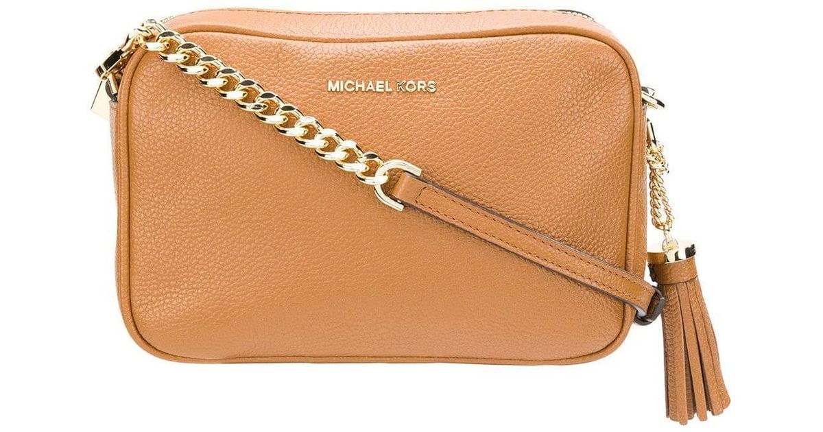 MICHAEL Michael Kors Leather Crossbody Camera Bag in Brown - Lyst
