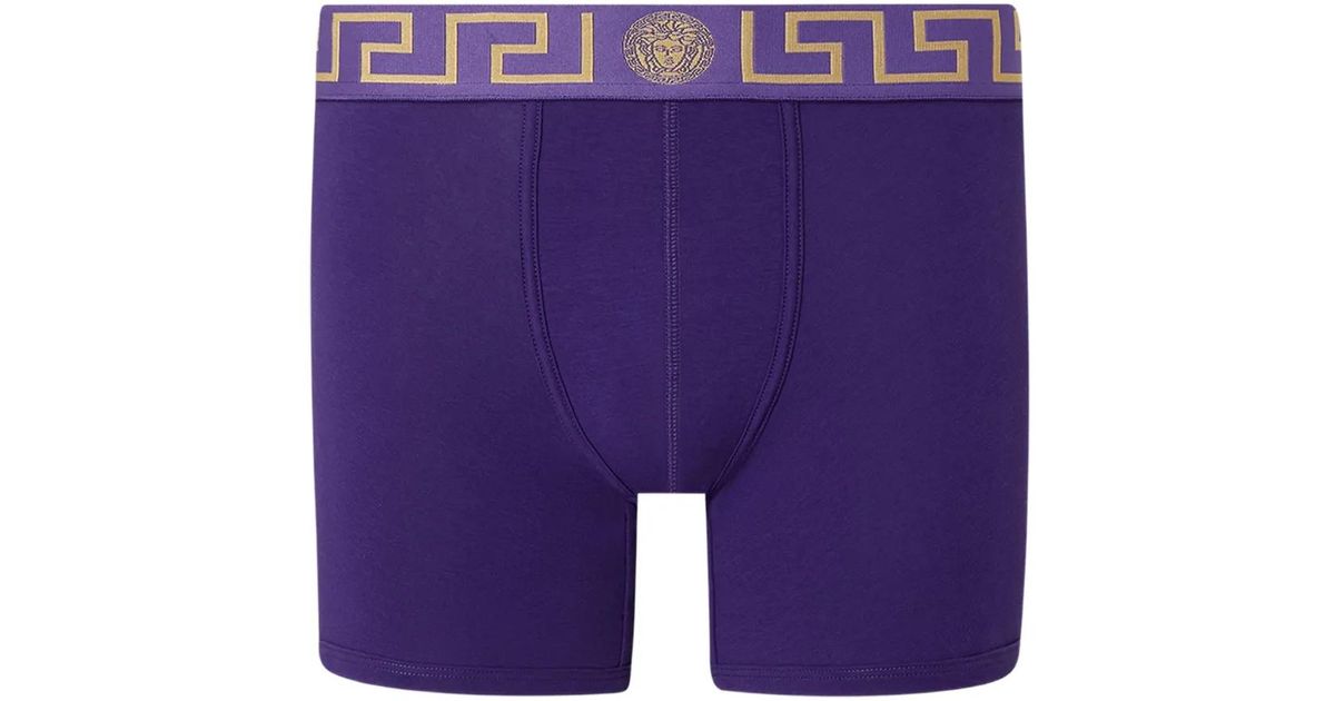 Versace Greek-Key Waistband Boxers in Purple for Men | Lyst