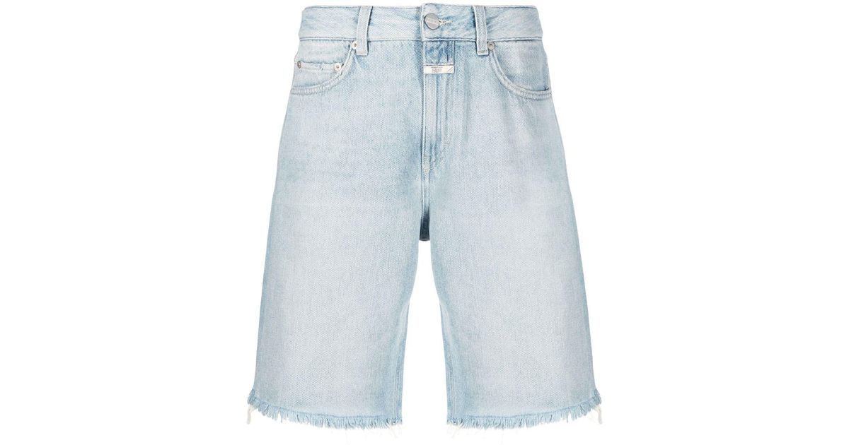 Closed Knielange Jeans-Shorts in Blau | Lyst DE