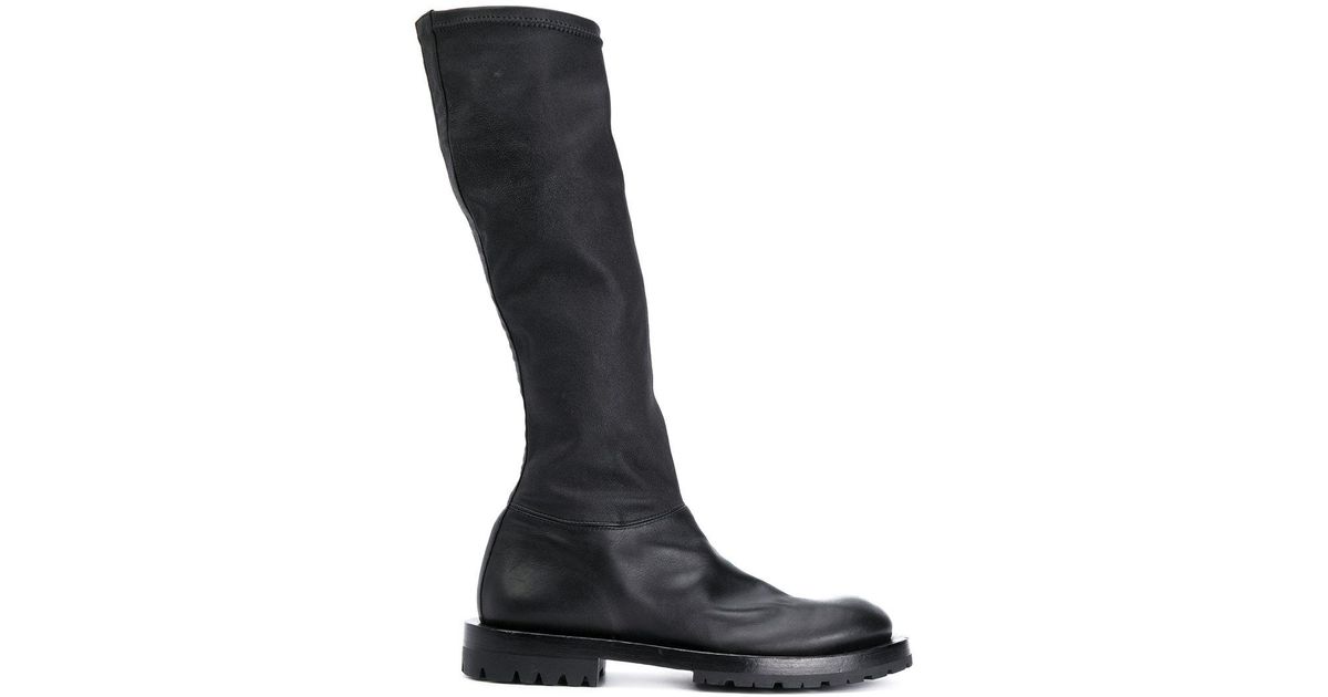 Rundholz Leather Ridged Sole Sock Boots in Black - Lyst
