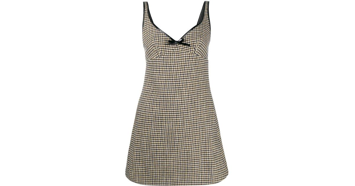 ALEXACHUNG Sleeveless Check Pattern Dress | Lyst