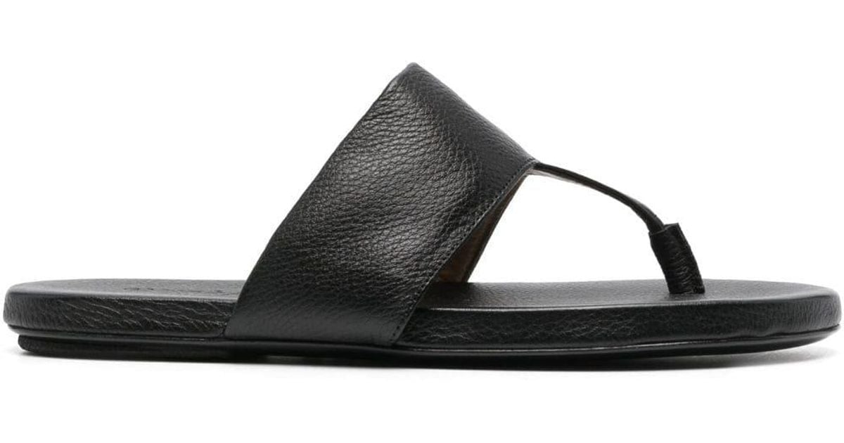 Marsèll Thong-strap Leather Sandals in Black | Lyst