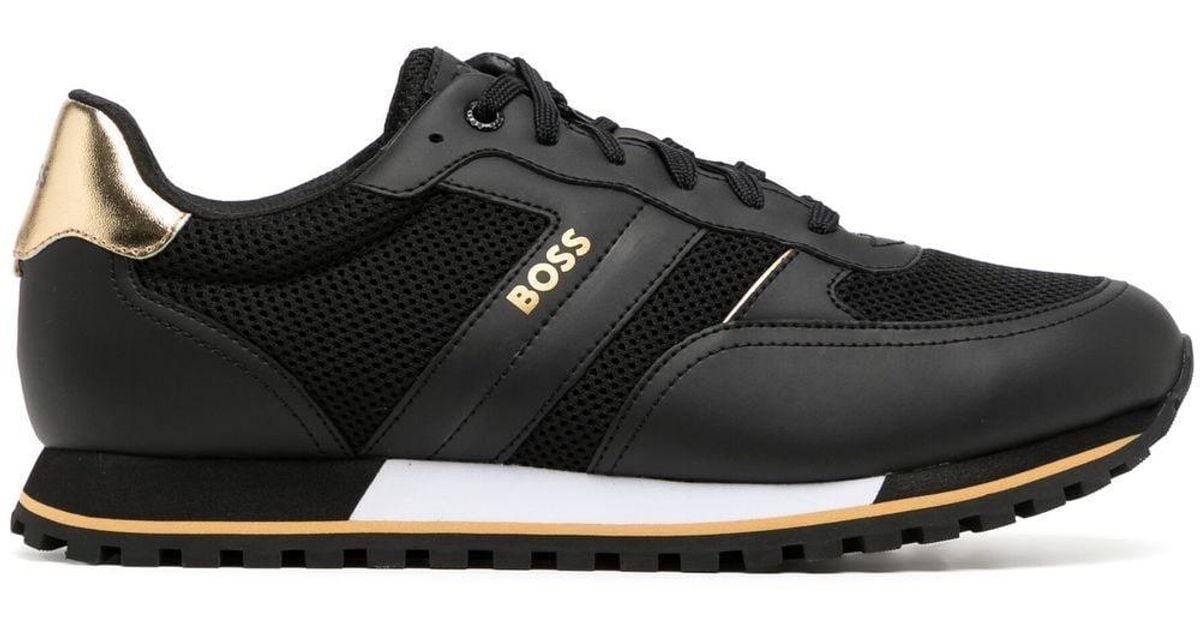 BOSS by HUGO BOSS Panelled Logo Trainers in Black for Men Lyst Canada