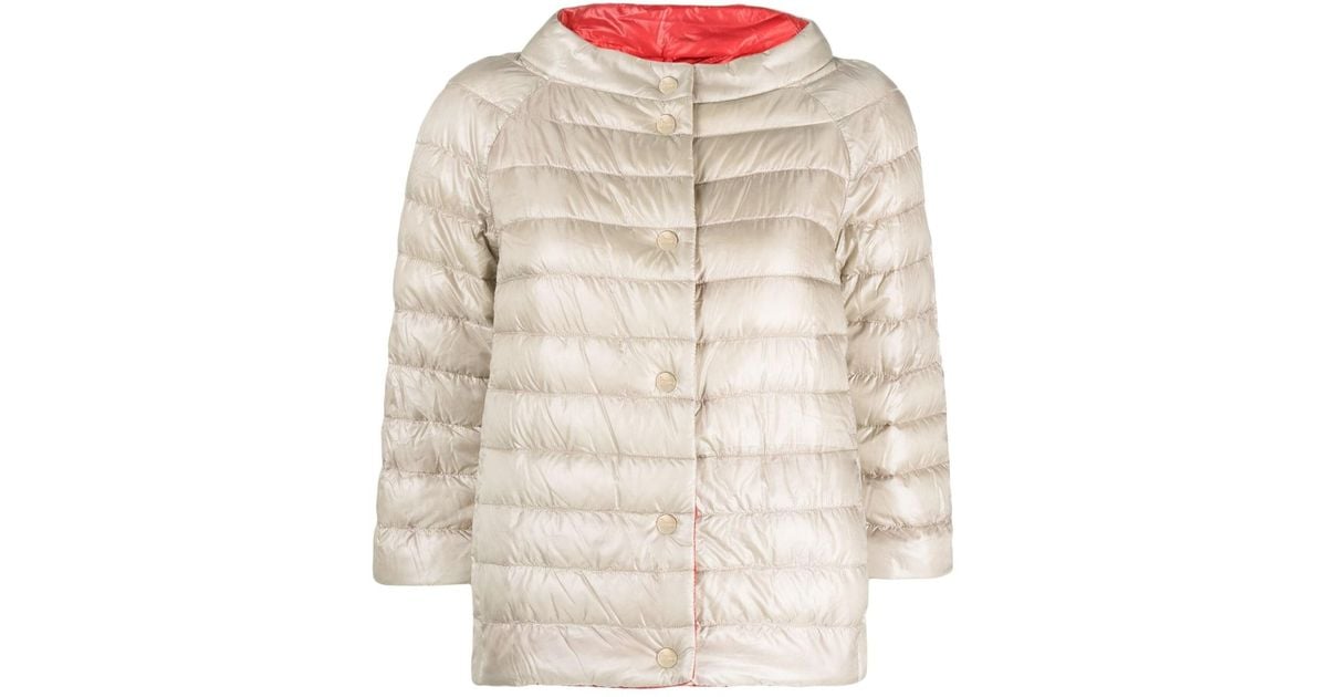 Herno Reversible Down Jacket in Natural | Lyst
