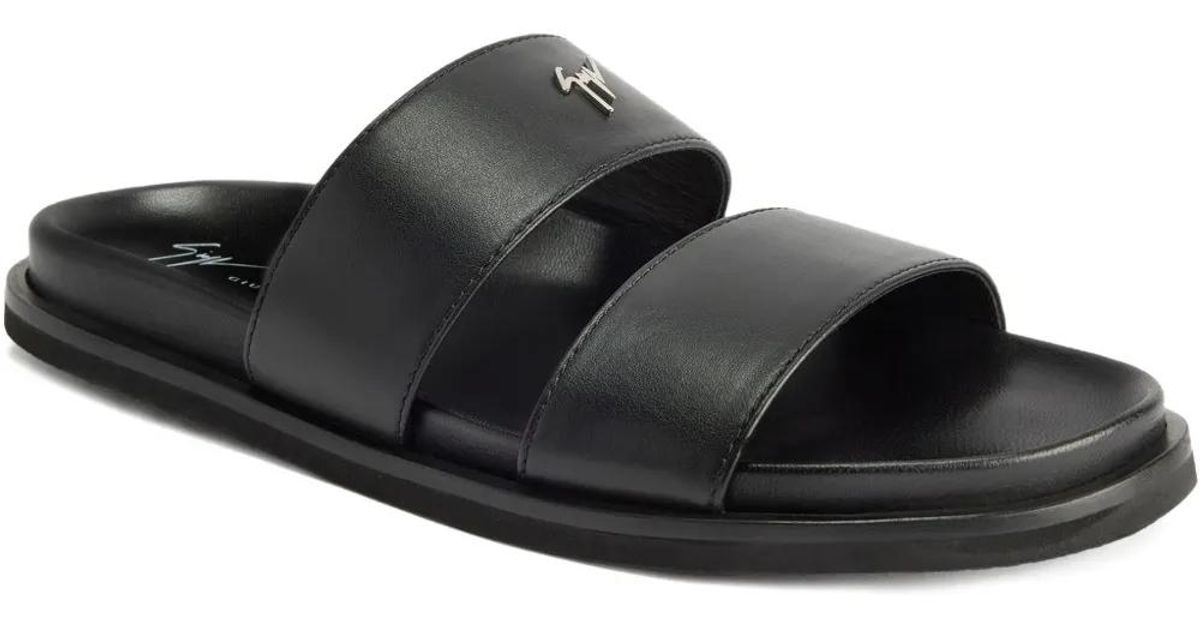 Giuseppe Zanotti Black Dual-Strap Logo Sandals Giuseppe Zanotti Black Leather Strap Sandals Size 9 UK main image 3
