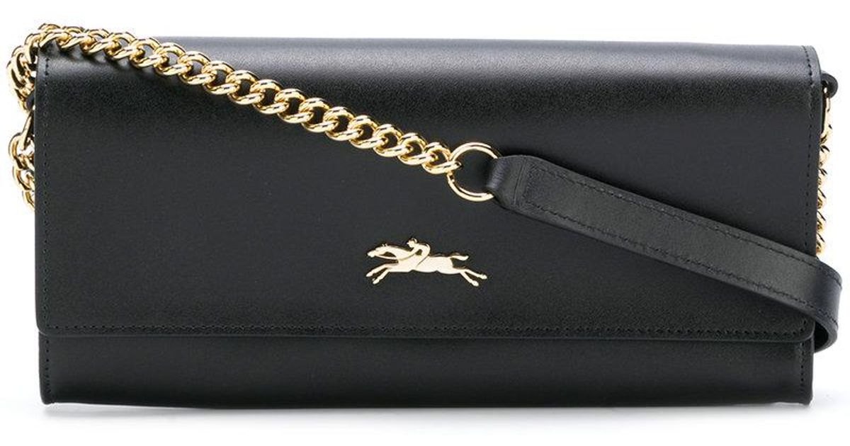 Pochette à bride détachable en chaîne Longchamp en coloris Noir | Lyst