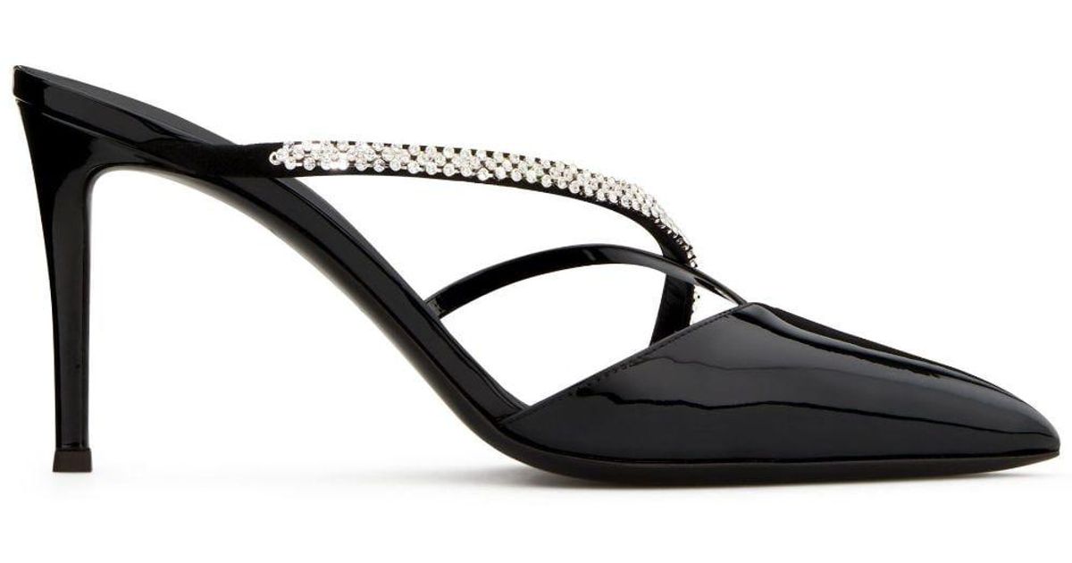 Giuseppe Zanotti Rosita 85mm Patent-leather Mules in Black | Lyst