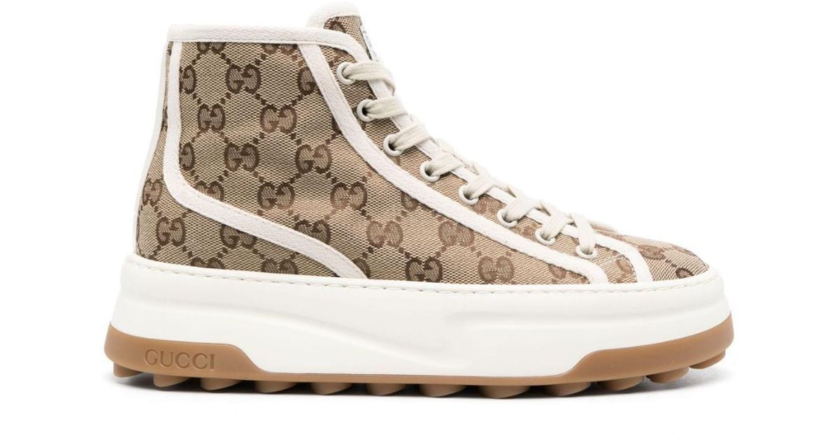 Gucci GG High top Sneakers in het Naturel Lyst NL