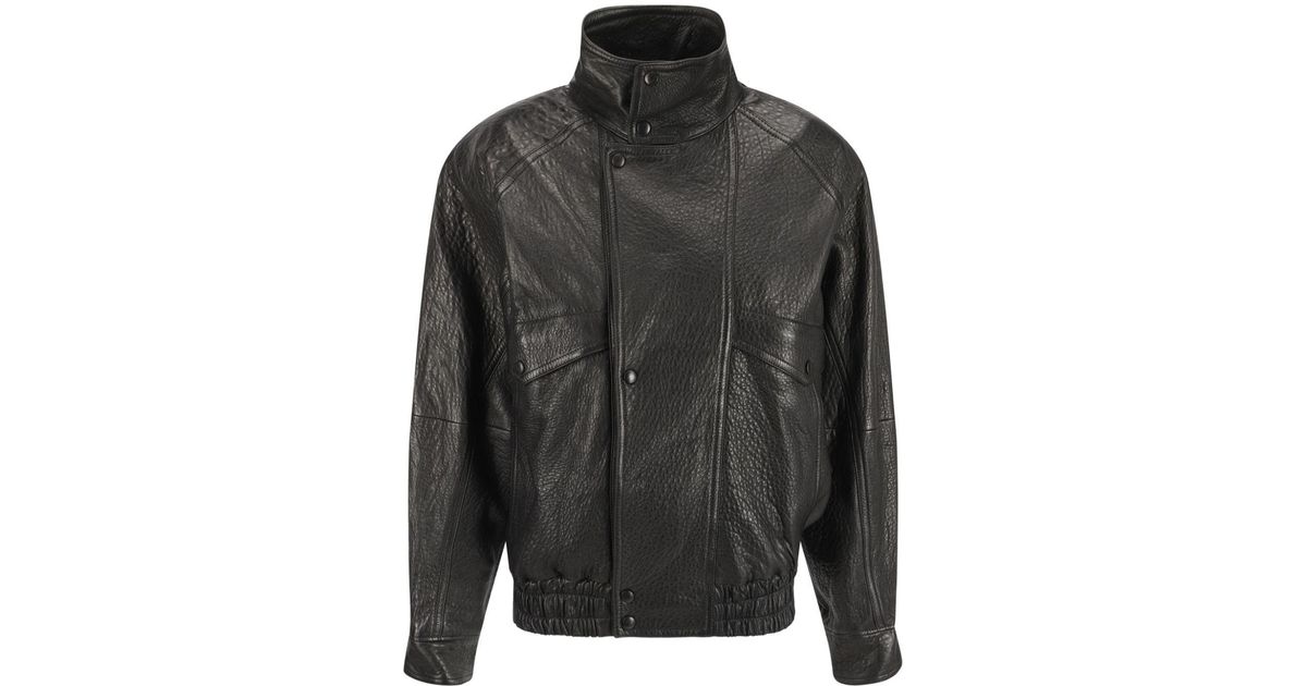 High neck leather jacket best sale