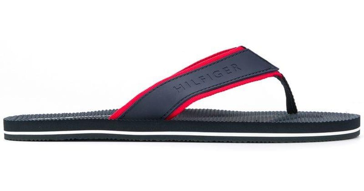 tommy hilfiger logo flip flops
