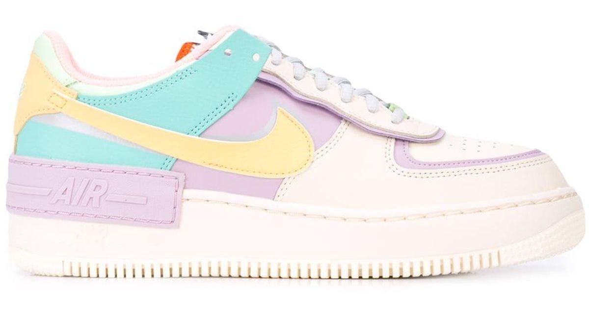 Nike Leather Air Force 1 Colour-block Sneakers in White - Lyst