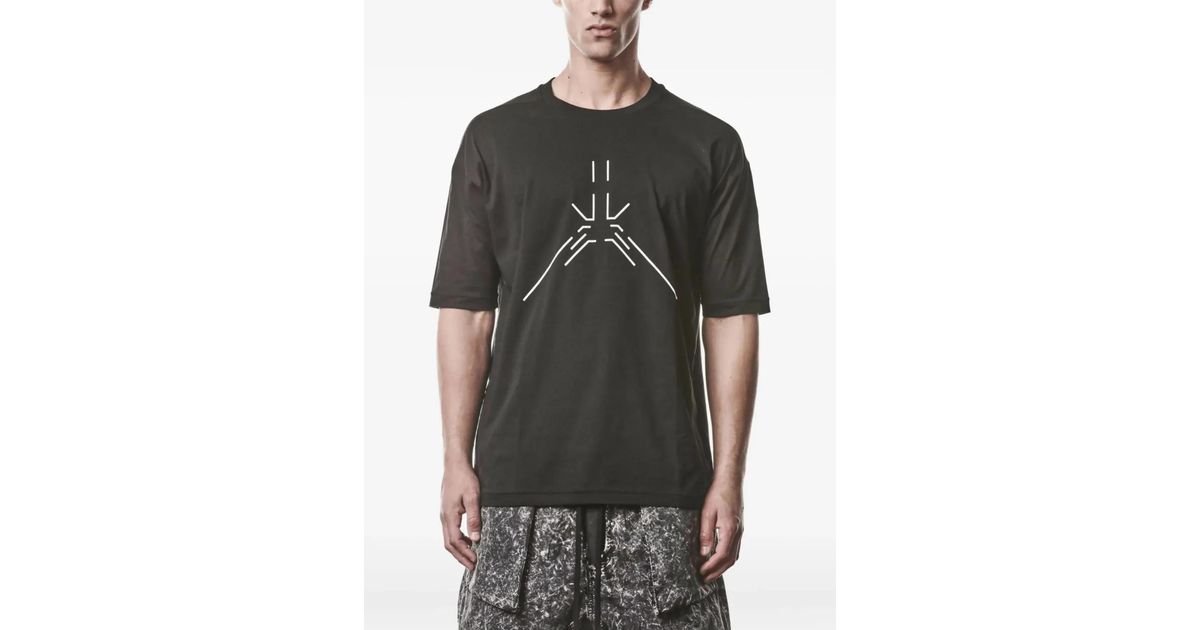 Thom Print Thom Krom M Ts 933 Graphic-Print T-Shirt in Gray for Men | Lyst