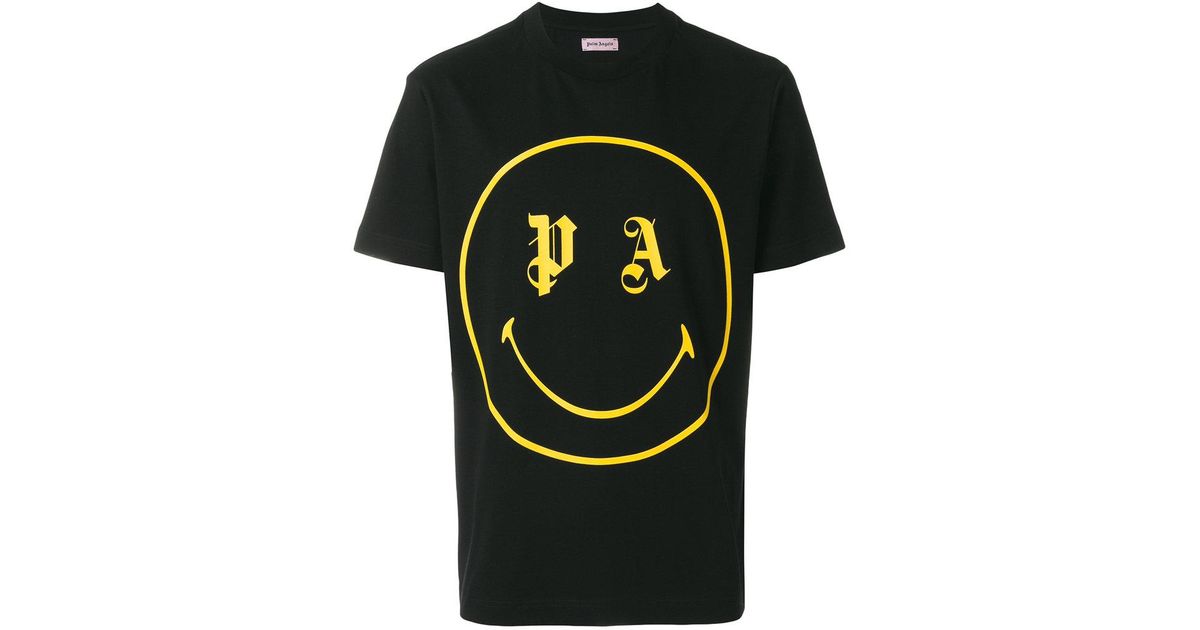 Palm Angels Smiley Logo T-shirt in Black | Lyst