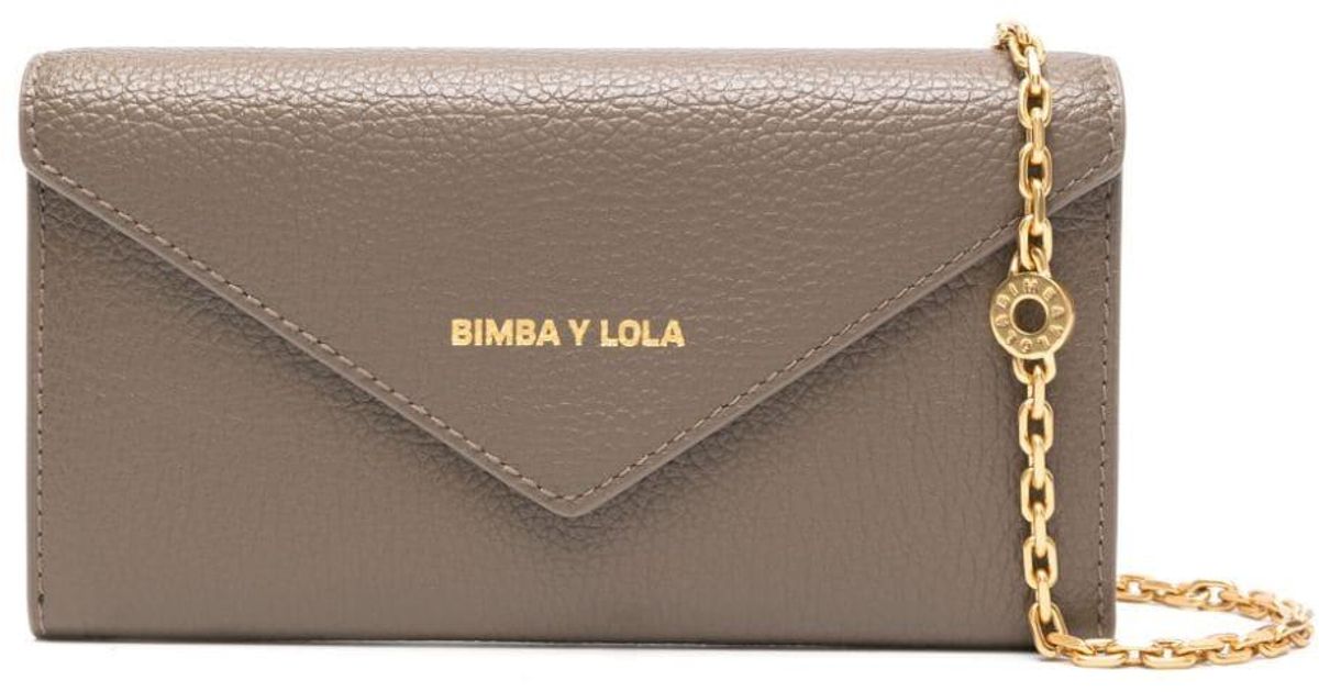 Bimba y Lola logo-lettering leather wallet, Red