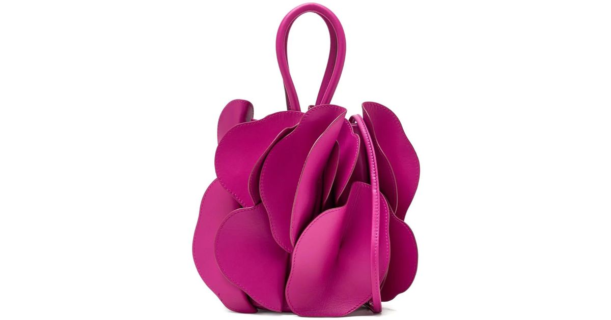 FARM Rio Flower Leather Satchel in Pink | Lyst