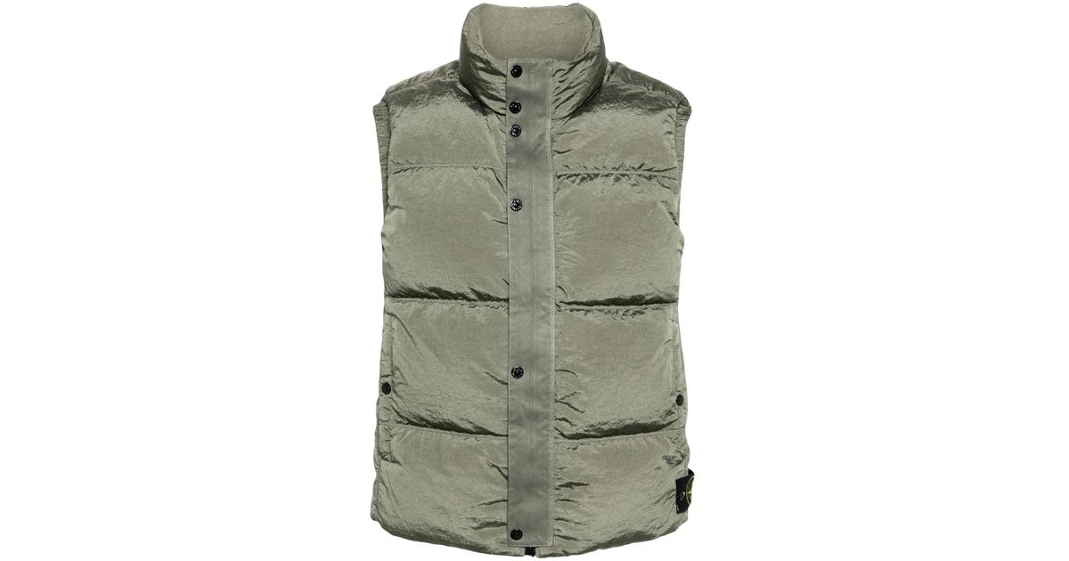 Stone Island Compass-Badge Gilet in Green for Men | Lyst UK