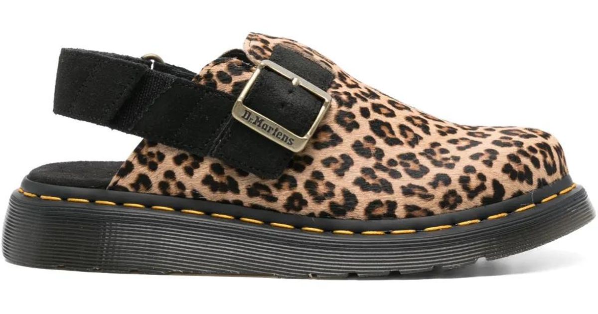 Dr. Martens Jorge Ii Leopard Mules in Black | Lyst