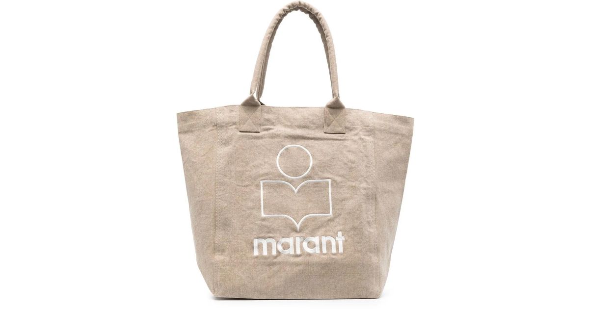 sac-cabas-yenky-canvas-isabel-marant-en-coloris-neutre-lyst
