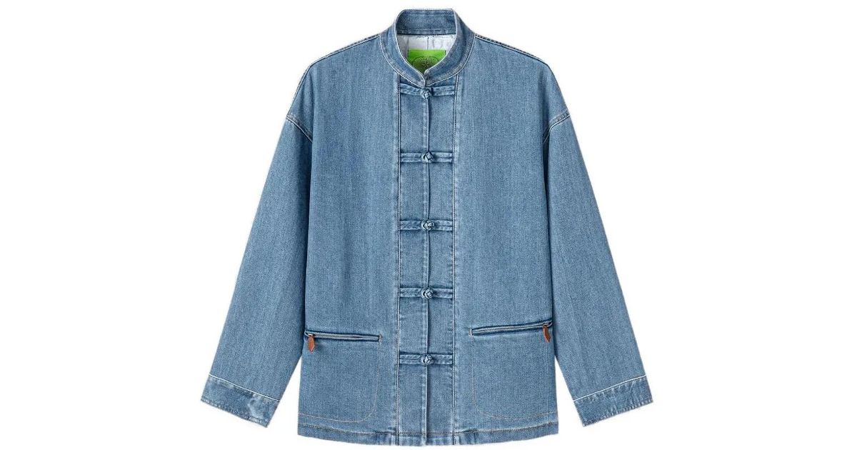 Shanghai Tang Tang Button Jacket in Blue | Lyst